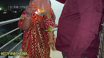 Husband and wife's intimate moment after fasting on Karwa Chauth