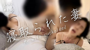 Amateur Japanese couple explores cuckold fantasy with dirty talk and intense sex